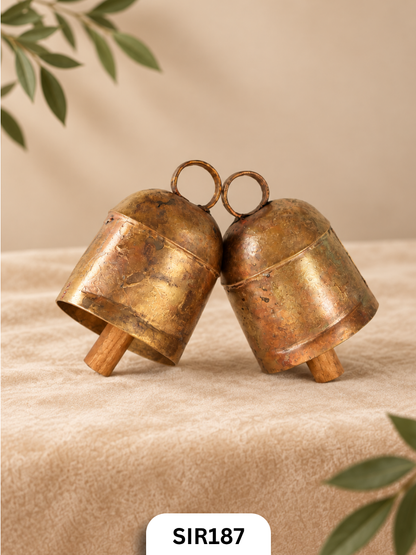 Big Handmade Kutch Copper Bells (Set of 2)