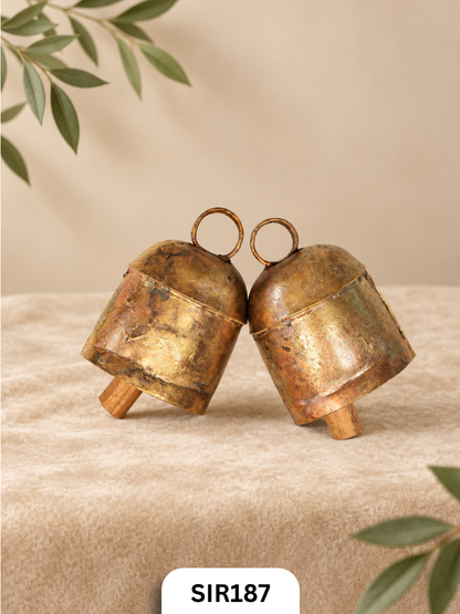 Big Handmade Kutch Copper Bells (Set of 2)