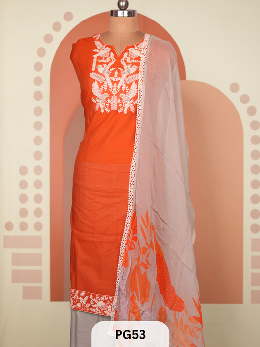 MUSLIN COTTON HEAVY EMBROIDERY SALWAR SUIT