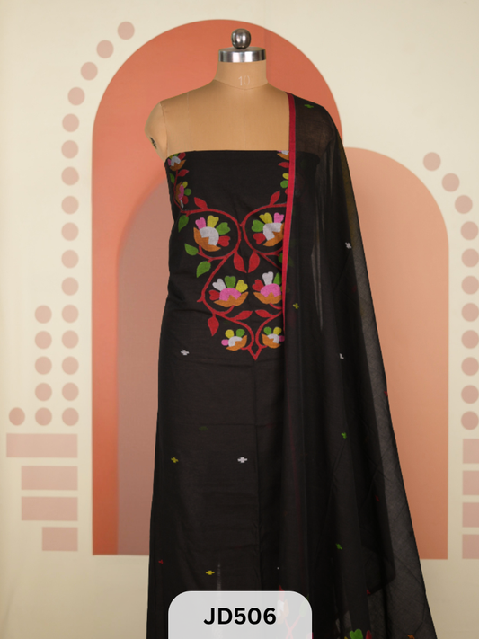 COTTON JAMDHANI TOP WITH DUPATTA