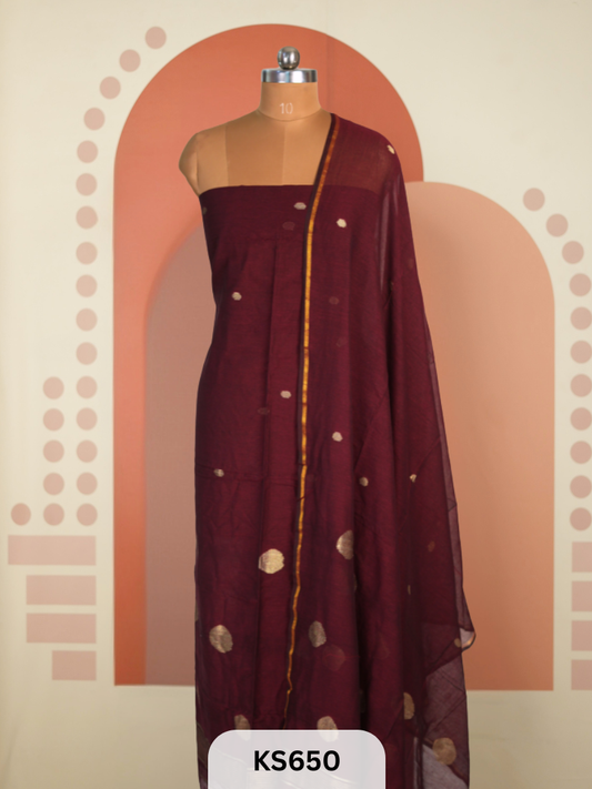 JAMDHANI LINEN TOP WITH DUPATTA