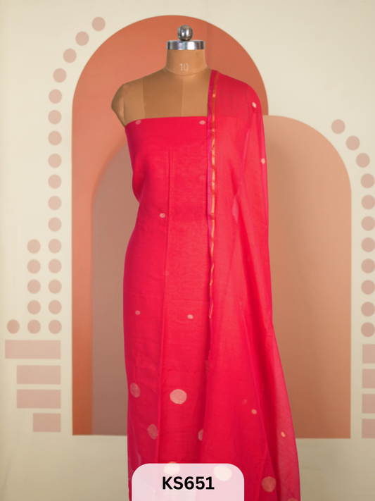 JAMDHANI LINEN TOP WITH DUPATTA