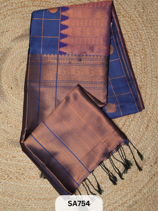 Semi Kanchipuram Soft Silk Saree -4