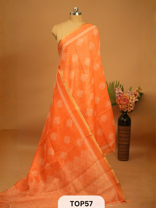 KOLLAM PRINT LINEN COTTON SAREE