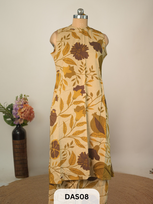 MUSLIN COTTON KURTI SET WITH SLEEVE