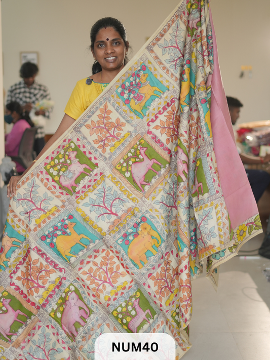 PURE MODAL  PENKALAMKARI SAREE