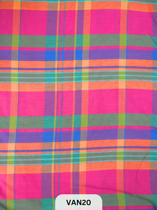 Trendy Madras kattam Fabric - 1mtr