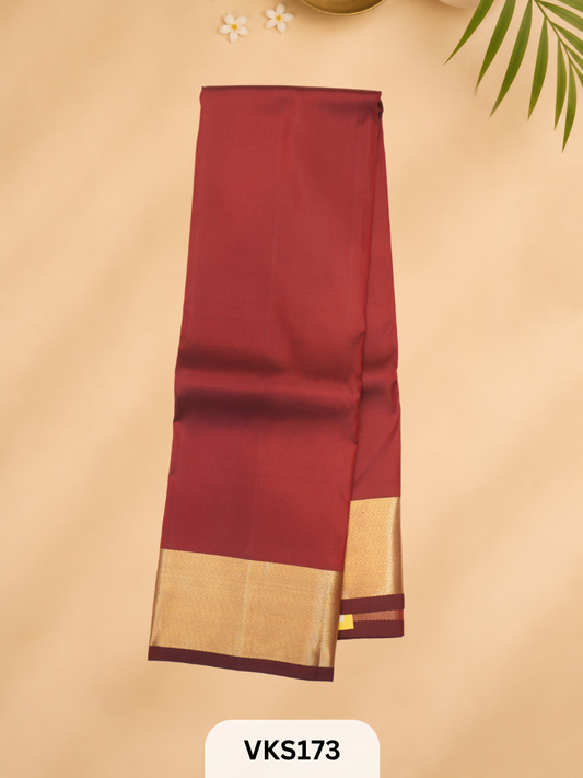 PURE KANCHIPURAM PLAIN SOFT SILK SAREE