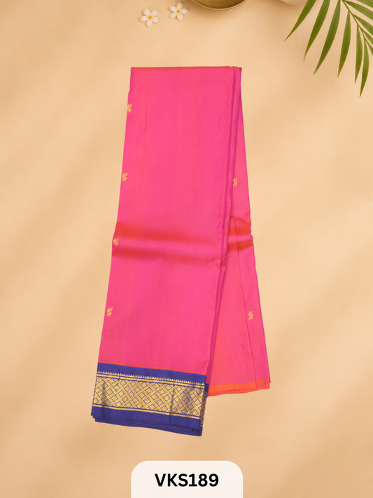 PURE KANCHIPURAM SOFT SILK TOPMATERIAL 2.4MTRS + 30CM