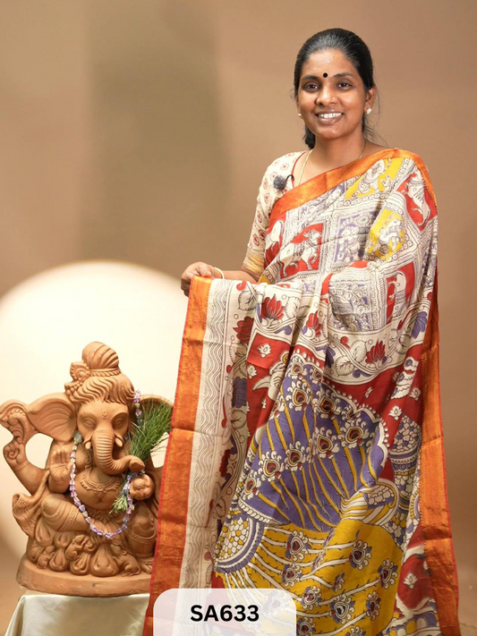 Kalamkari Chennuri Silk saree-B