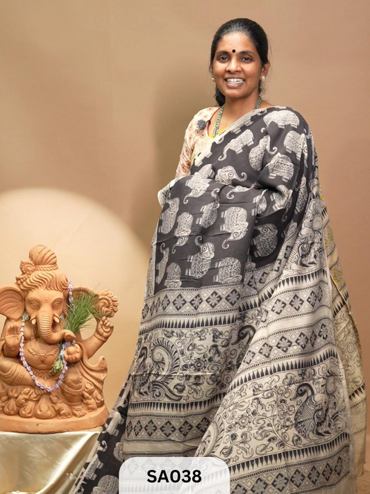Kalamkari chennuri silk saree