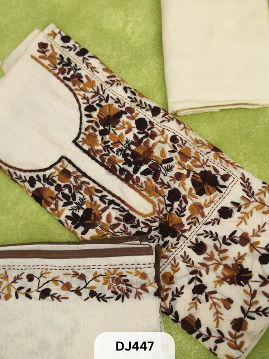 Dupion Chanderi Silk  With Hand Kantha Stitch