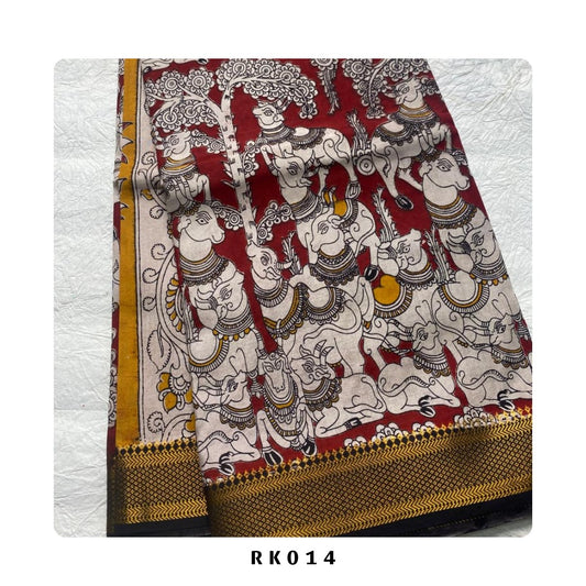 Kalamkari Chenuri Silk saree