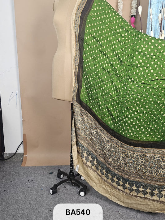 Modal Bandhani Dupatta + Ajrakh Print