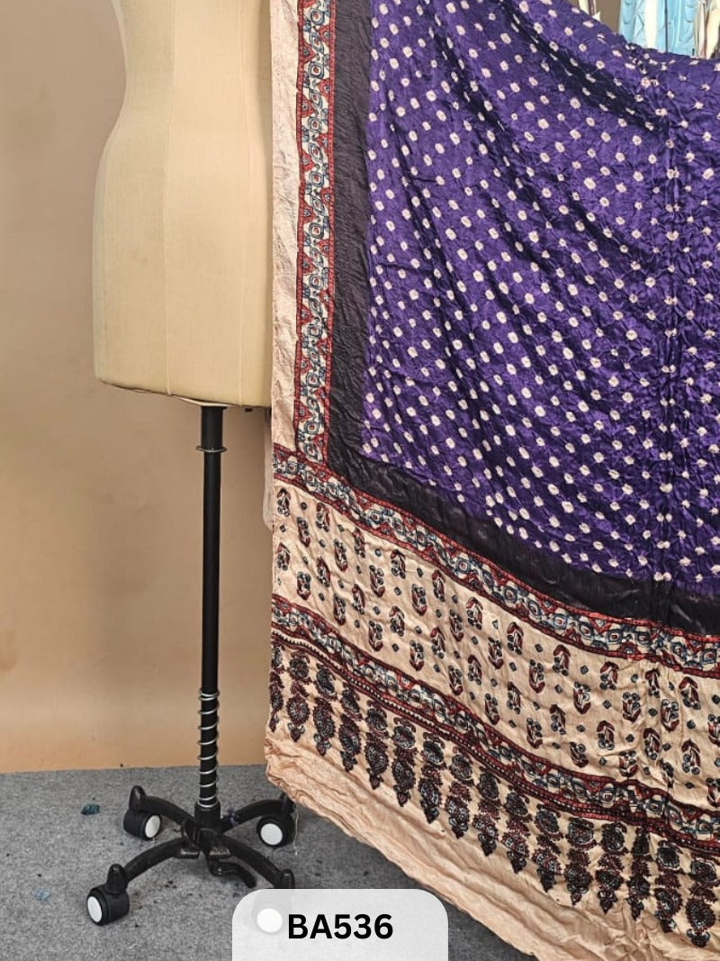 Modal Bandhani Dupatta + Ajrakh Print