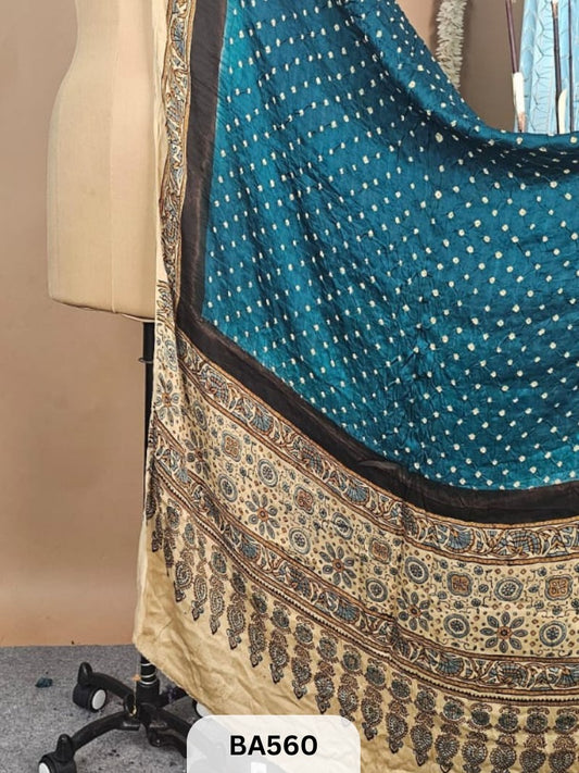 Modal Bandhani Dupatta + Ajrakh Print