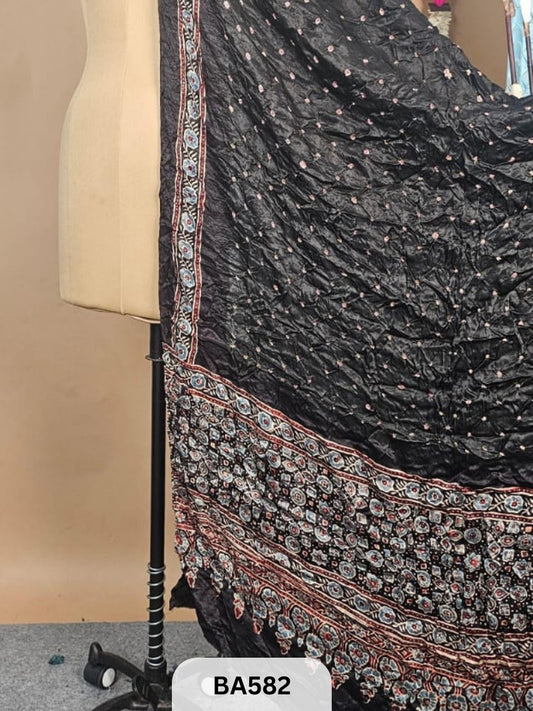 Modal Bandhani Dupatta + Ajrakh Print