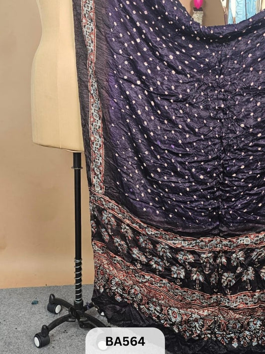 Modal Bandhani Dupatta + Ajrakh Print