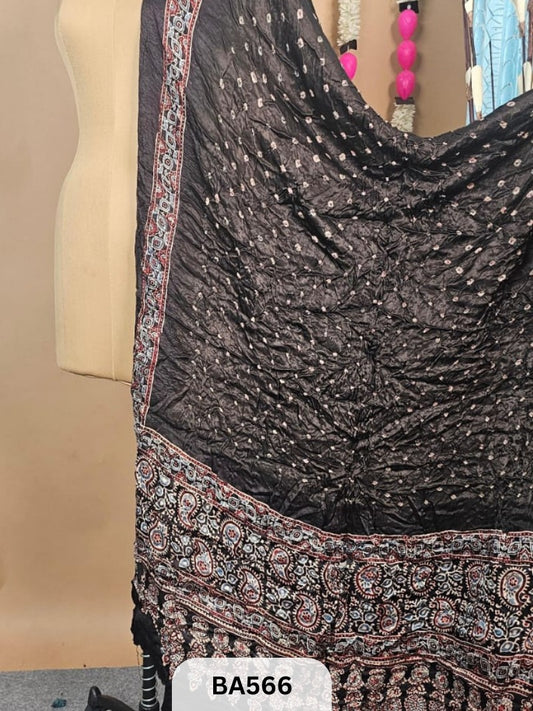 Modal Bandhani Dupatta + Ajrakh Print