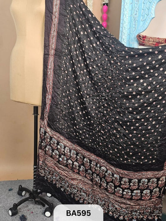 Modal Bandhani Dupatta + Ajrakh Print