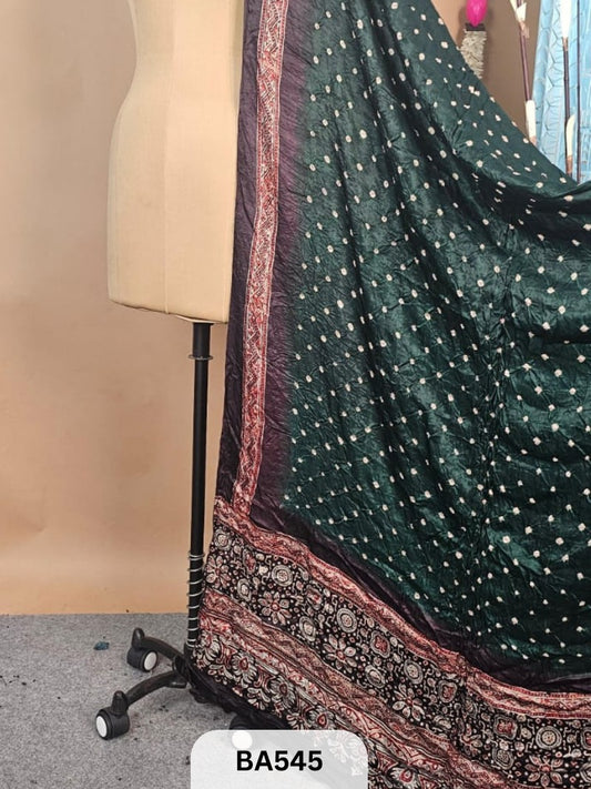 Modal Bandhani Dupatta + Ajrakh Print