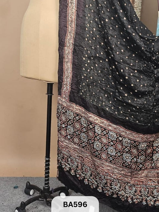 Modal Bandhani Dupatta + Ajrakh Print