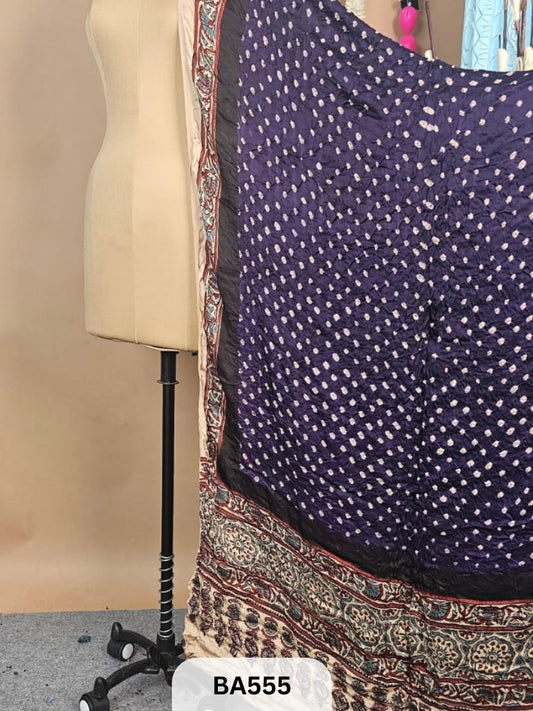 Modal Bandhani Dupatta + Ajrakh Print