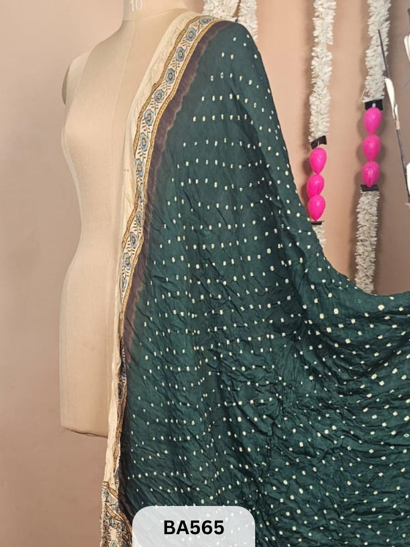 Modal Bandhani Dupatta + Ajrakh Print