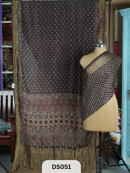 Dola Silk Saree and Ajrakh Magic