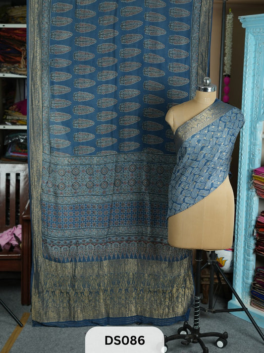 Dola Silk Saree and Ajrakh Magic