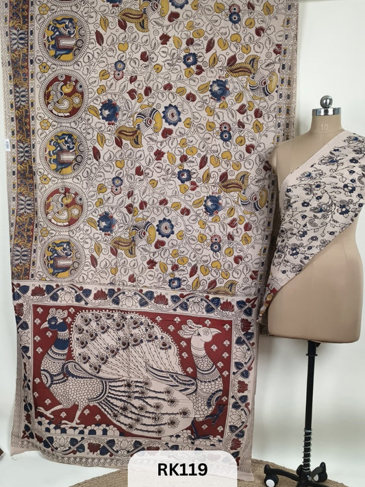 Kalamkari Chenuri Silk saree