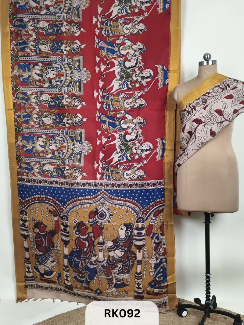 Kalamkari Chenuri Silk saree