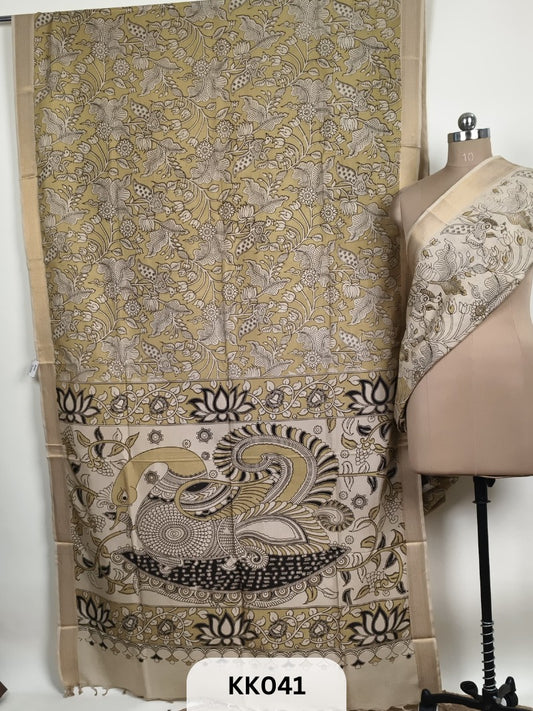 Kalamkari Chenuri Silk saree