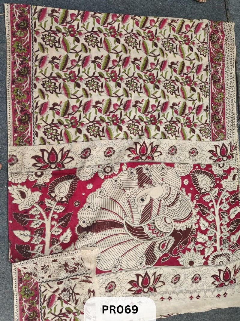 Kalamkari malmal cotton saree