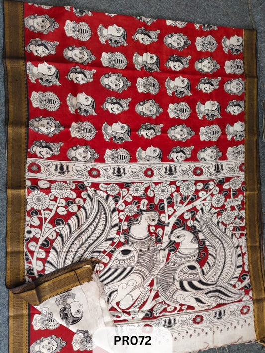 Kalamkari Chenuri Silk saree