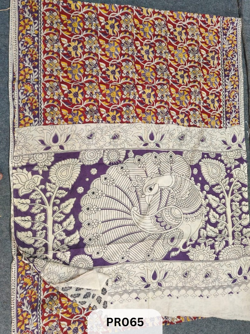 Kalamkari malmal cotton saree