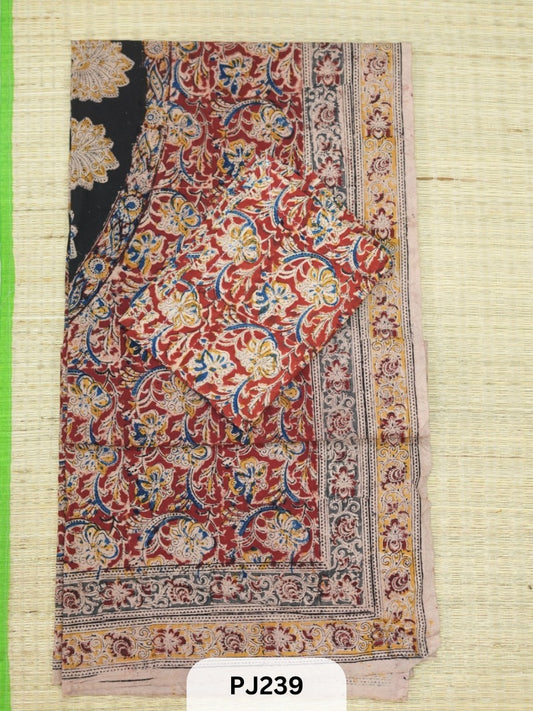 Kalamkari Cotton Bedspread Set (6x6 ft with 2 Pillow Covers)