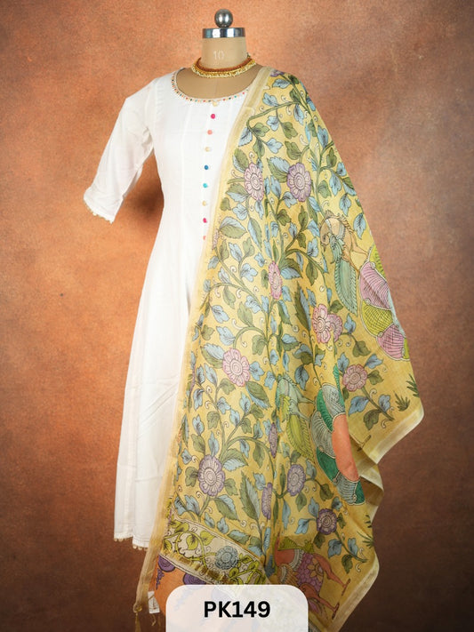 Chanderi Silk Pen Kalamkari dupatta