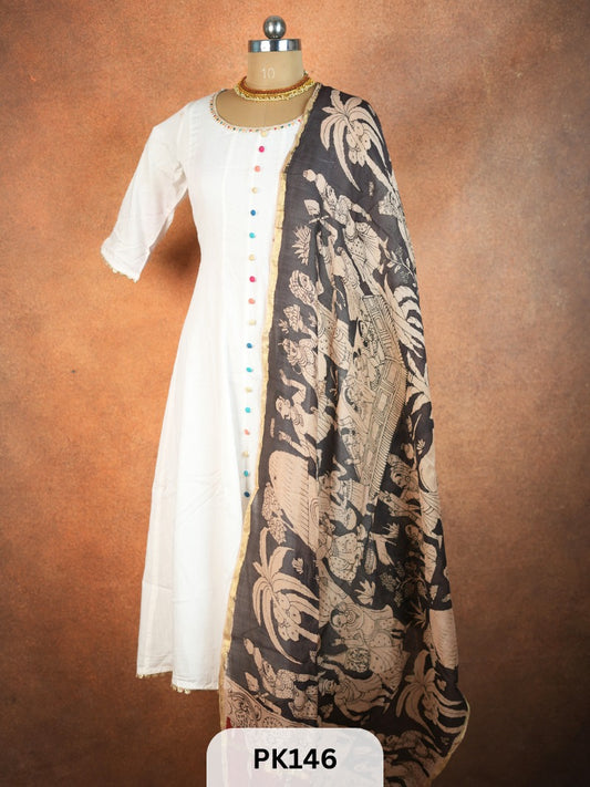 Chanderi Silk Pen Kalamkari dupatta