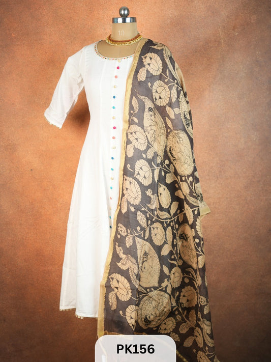 Chanderi Silk Pen Kalamkari dupatta