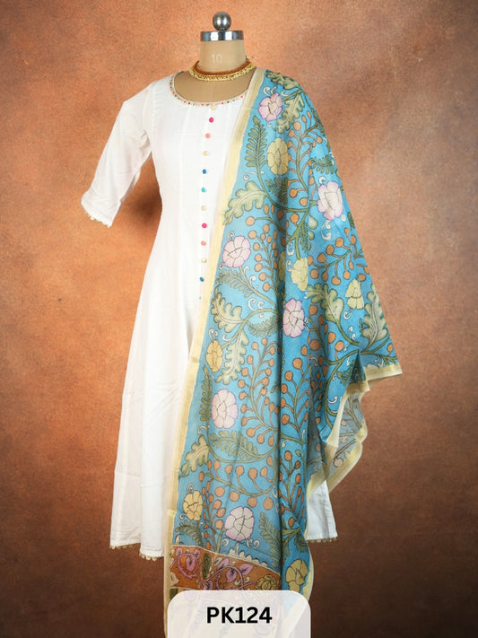 Chanderi Silk Pen Kalamkari dupatta