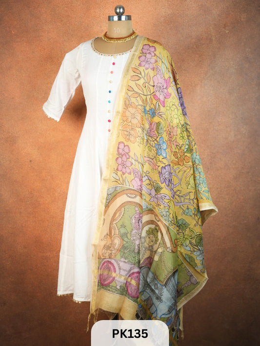 Chanderi Silk Pen Kalamkari dupatta