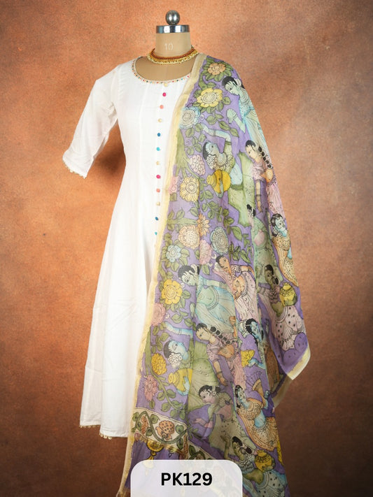 Chanderi Silk Pen Kalamkari dupatta