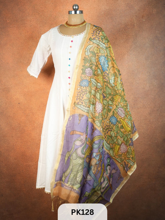 Chanderi Silk Pen Kalamkari dupatta