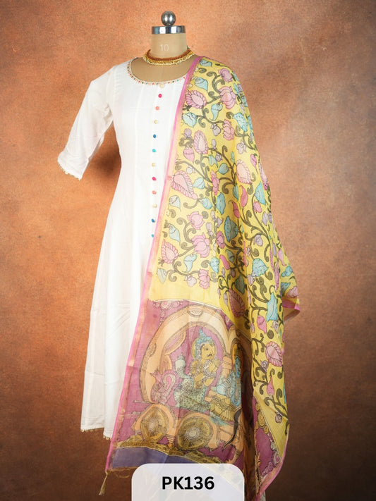 Chanderi Silk Pen Kalamkari dupatta