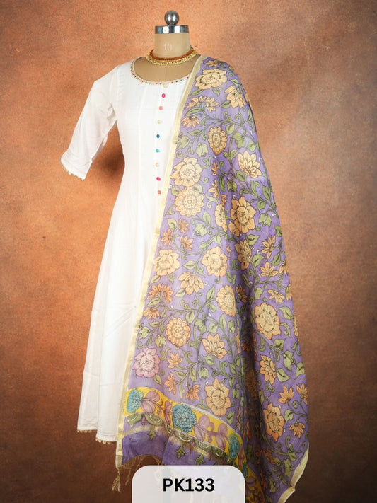 Chanderi Silk Pen Kalamkari dupatta
