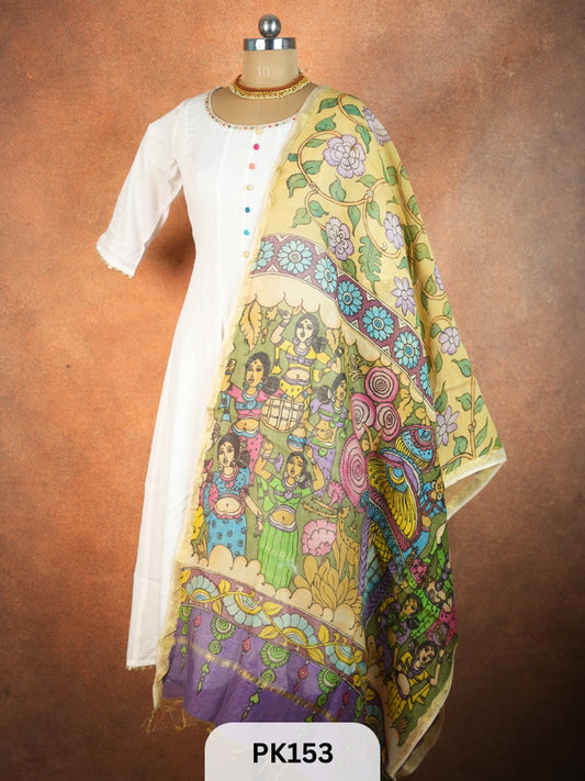 Chanderi Silk Pen Kalamkari dupatta