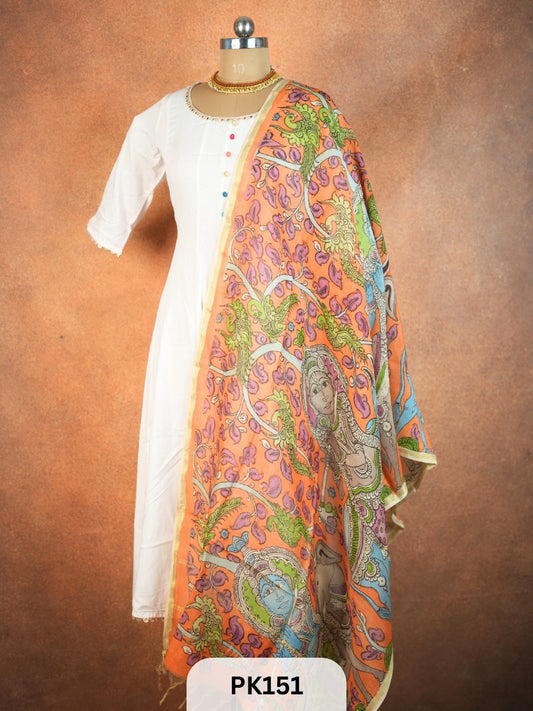 Chanderi Silk Pen Kalamkari dupatta