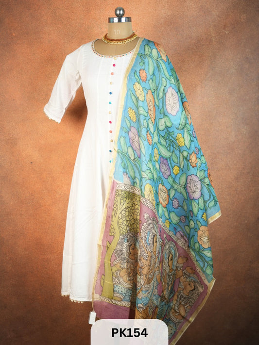 Chanderi Silk Pen Kalamkari dupatta