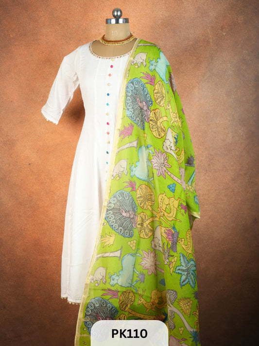 Chanderi Silk Pen Kalamkari dupatta